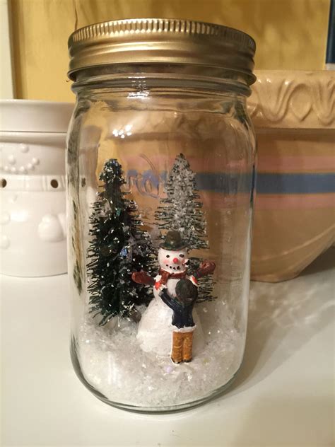 Snow Scene In A Mason Jar Colorful Christmas Tree Xmas Deco