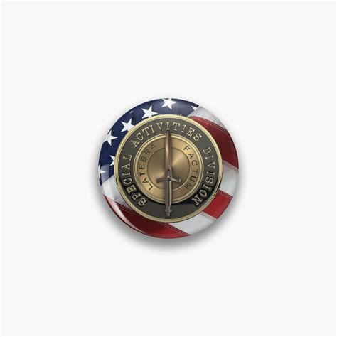 Cia Special Activities Division Sad Emblem Over American Flag Pin