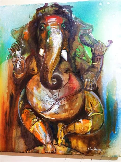 Lord Sri Ganesha Painting By Shan Kannan Saatchi Art