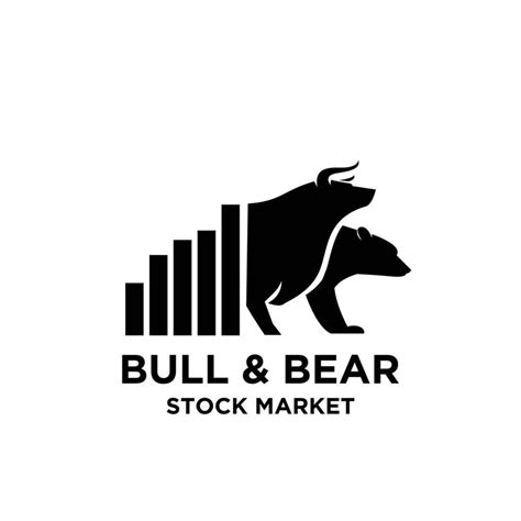 Download Premium Bull Bear With Economic Vector Finance Black Logo