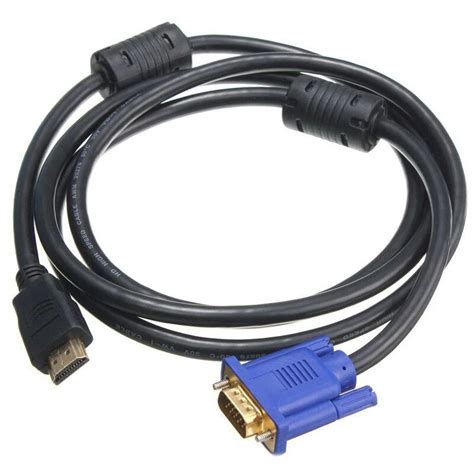 18m Blue Hdtv Hdmi To Vga Hd15 Male Adapter Cable Converter For Pc Tv