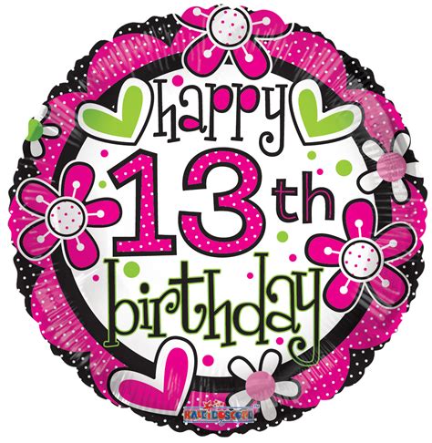 What should you do for your 13th birthday party for boys and girls? 17in Happy 13Th Birthday Girl