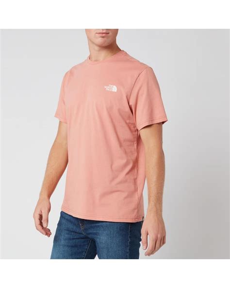 the north face cotton simple dome t shirt in pink for men lyst