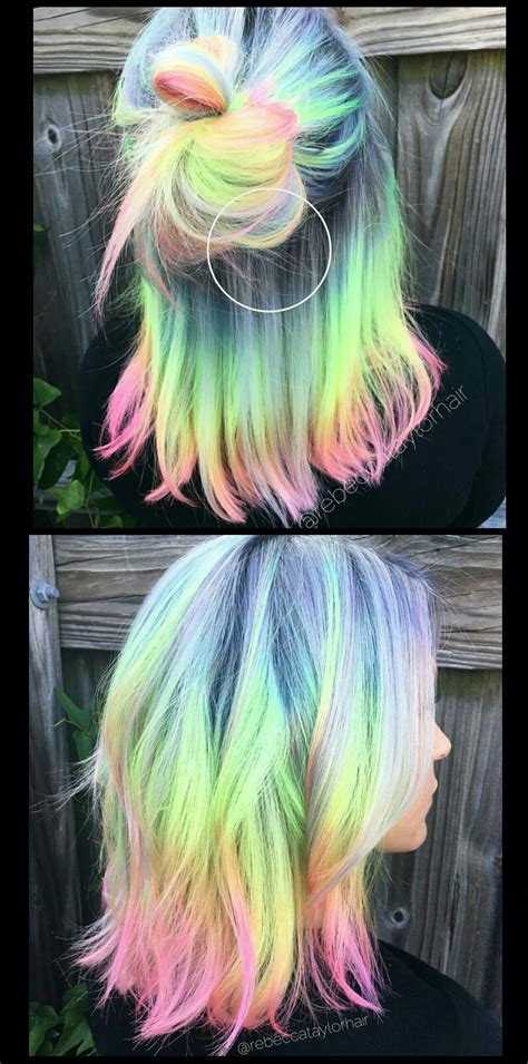 30 Short Pastel Rainbow Hair Fashion Style