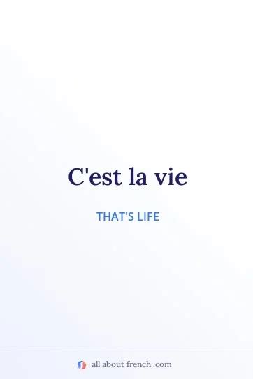 Cest La Vie Meaning In English And Pronunciation