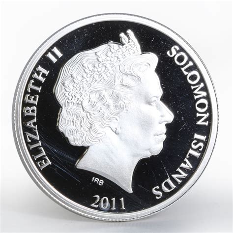 Solomon Islands 5 Dollars Archangel Gabriel Colored Proof Silver Coin