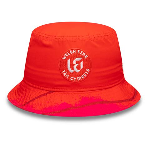 Official New Era Welsh Fire The Hundred Cricket Red Bucket Hat B2920