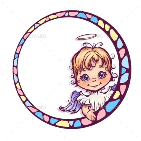 Frame With Angel Angel Vector Vector Illustration Free Vector Art