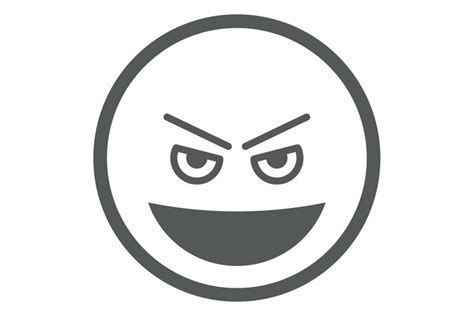 Evil Grin Face Icon Wicked Smiling Emoji