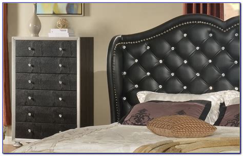 White Leather Tufted Headboard With Crystals Headboard Home Design