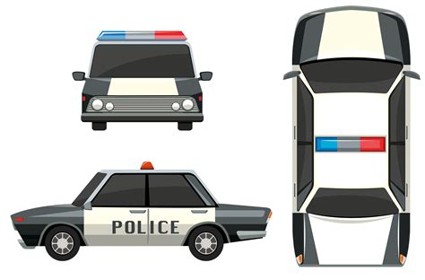 Police Car From Different Views 299256 Vector Art At Vecteezy