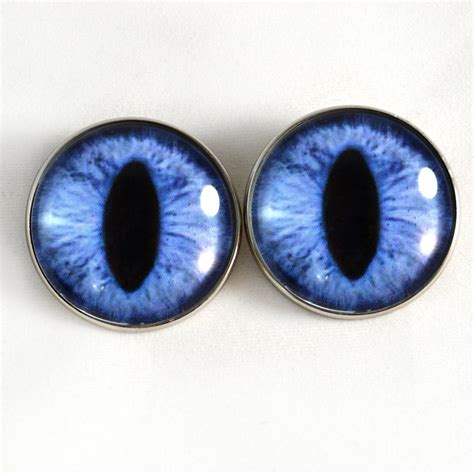 Sew On Buttons Blue Cat Glass Eyes Handmade Glass Eyes