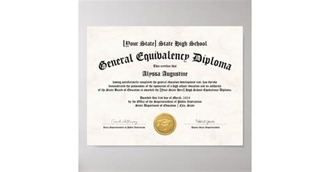 Ged General High School Equivalency Diploma Copy Poster Zazzle