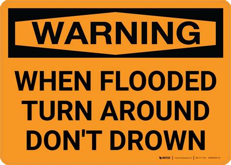 Warning When Flooded Turn Around Dont Drown Landscape Creative