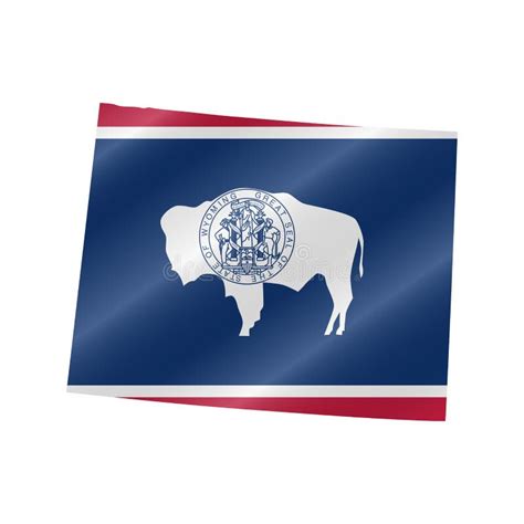 Waving Flag Map Of Wyoming Vector Illustration Stock Illustration