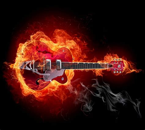 Guitar On Fire Wallpapers On Wallpaperdog