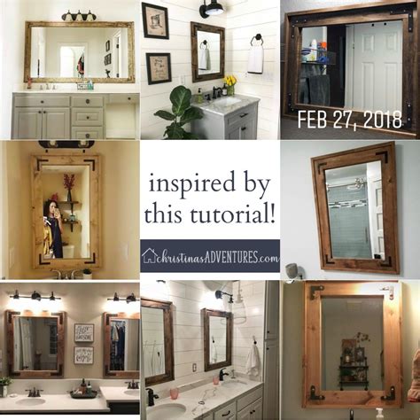 These wood mirrors look elegant and sturdy while adding an attractive wooden finish to your room's theme. DIY wood framed bathroom mirror - Christinas Adventures