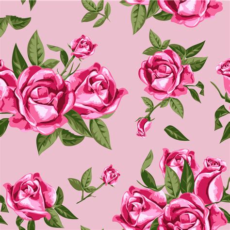They say the earth laughs in flowers. seamless vintage pink rose pattern - Download Free Vectors ...