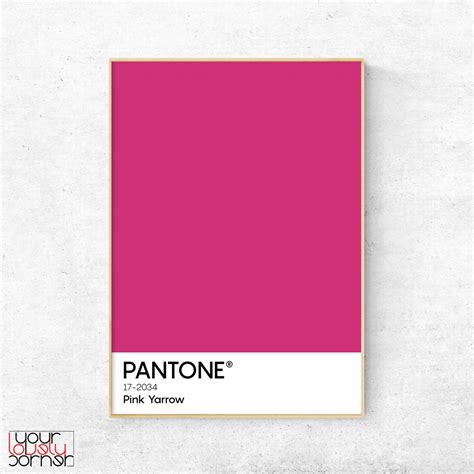 Pantone Print Pantone 2017 Printable Wall Art Pink Yarrow Etsy