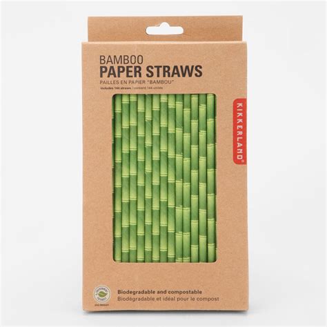 Bamboo Print Paper Straws