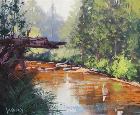 Coxs River Bank Painting By Graham Gercken Fine Art America