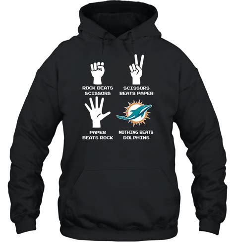 Rock Paper Scissors Nothing Beats The Miami Dolphins T Shirt For Fans