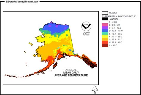 Alaska Yearly Monthly Mean Daily Average Temperatures