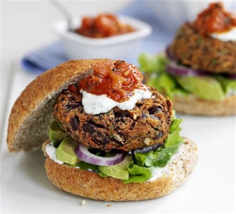 Mexican Bean Burgers With Lime Yogurt And Salsa Recipe Bbc