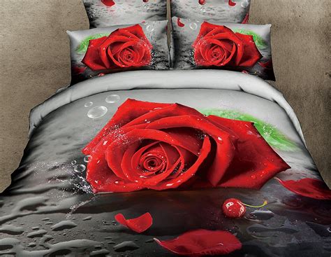 Romantic D Printed Red Roses From Touch New York Premium Quality