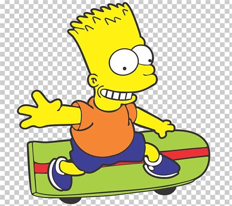 Bart Simpson Lisa Simpson Skateboarding Png Clipart Adhesive Area
