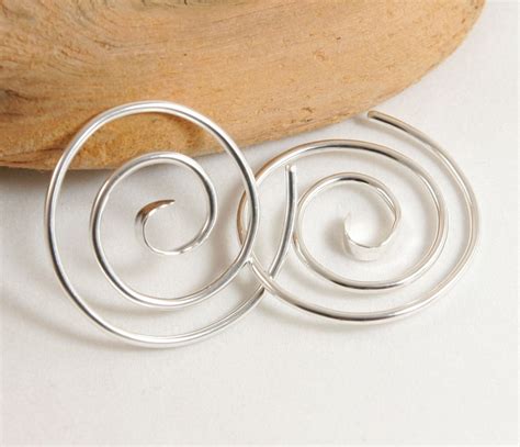 Double Spiral Gauged Earrings Sterling Silver 14 Gauge 16 Etsy