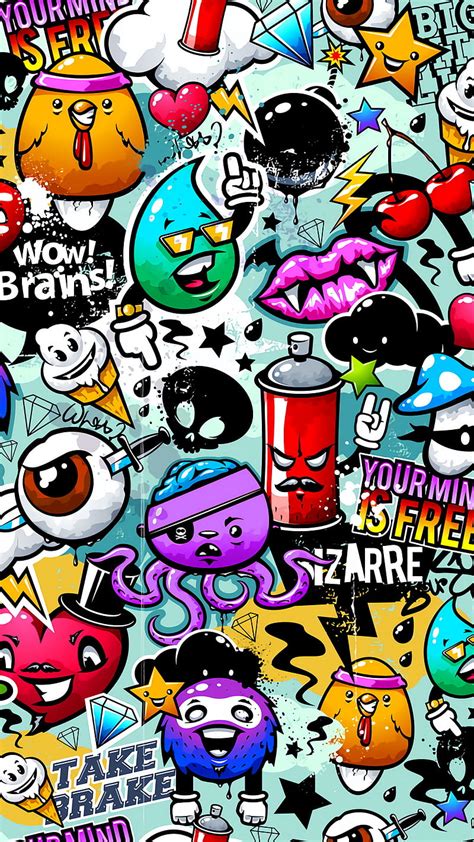 Cartoon Graffiti Art Black Colorful Hd Phone Wallpaper Peakpx