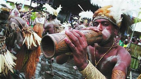 Dance And Traditional Music Instrument Of Asmat Tribe West Papua
