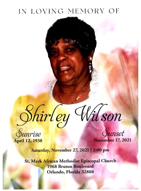 Shirley Wilson Mitchell S Funeral Home