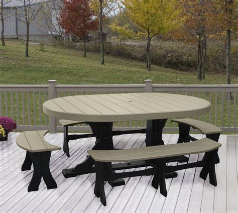 The perfect dining set for your patio should be stylish, durable, and comfortable. Oval Table 5-Piece Bench Dining Set | Recycled Patio ...