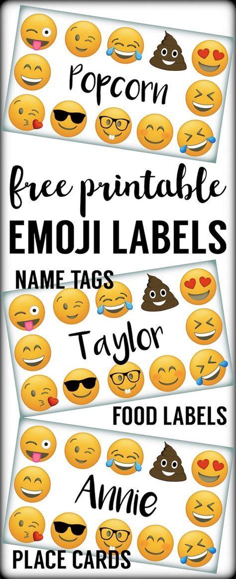 Emoji Labels Emoji Place Cards Emoji Food Labels Paper Trail Design