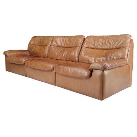 Italian Deep Seated Waterfowl Feather And Leather Sofa By Natuzzi