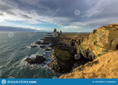 Londrangar Basalt Cliffs In Iceland Stock Image Image Of Tourism