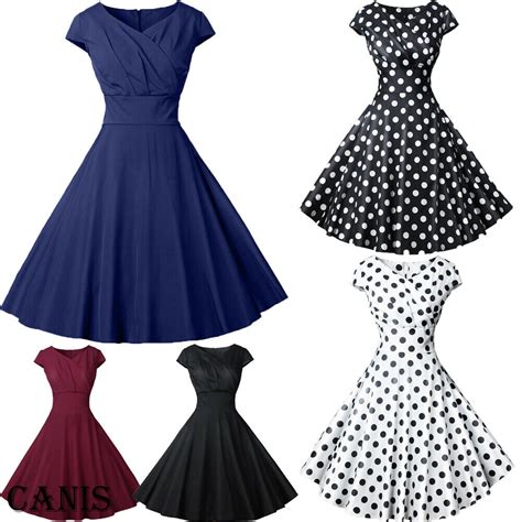 New Style Womens Dresses Ladies 50s Style Vintage Mesh Rockabilly