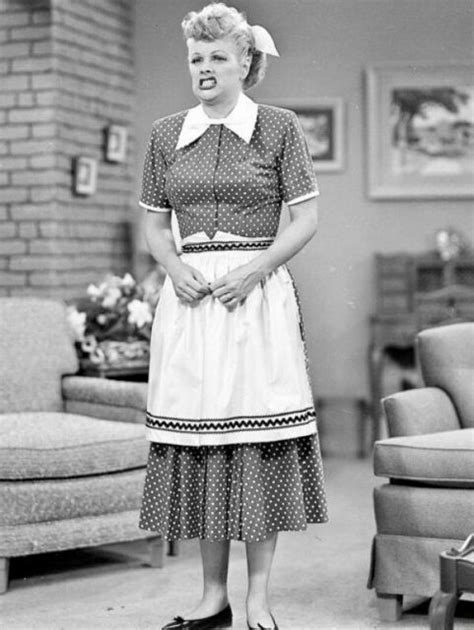 Womens I Love Lucy Costume Vintage Blue Polka Dot Dress Apron Earrings