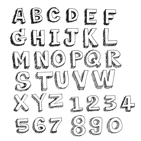 Hand Drawn Letters Font Written With A Pen 647240 Vector Art At Vecteezy