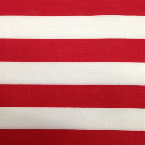 Cali Fabrics Red And White 1 Striped Polycotton Print 60 Wide