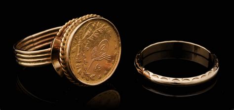 Lot Detail Lot Of 2 Gold Coin Ring And 14k Band