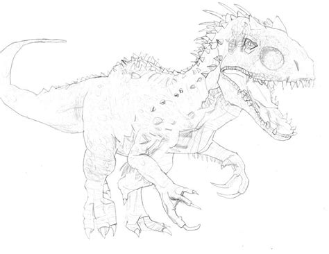 Jurassic World Indominous Rex Coloring Pages Sketch Coloring Page
