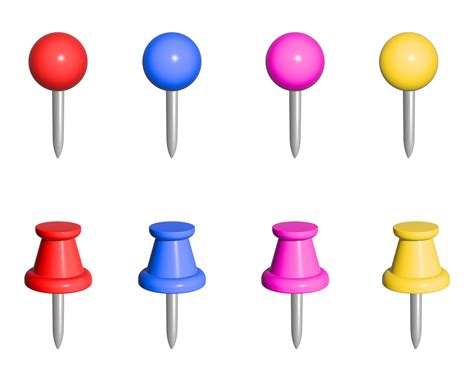 Set Of Push Pins 3d Icon Arrow Setfor Note And Paper 25212358 Png