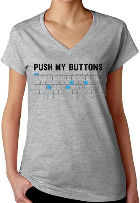 Push My Buttons Keyboard Womens V Neck T Shirt Amazonde Bekleidung