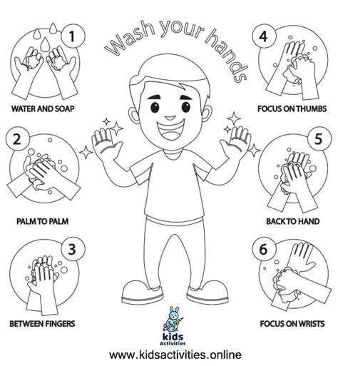 Sneezing, blowing your nose or coughing. Free ! wash your hands coloring pages ⋆ Kids Activities