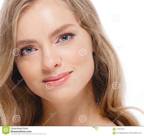 Woman Beauty Skin Care Close Up Portrait Blonde Hair Studio On W Stock Photo Image Of Hair