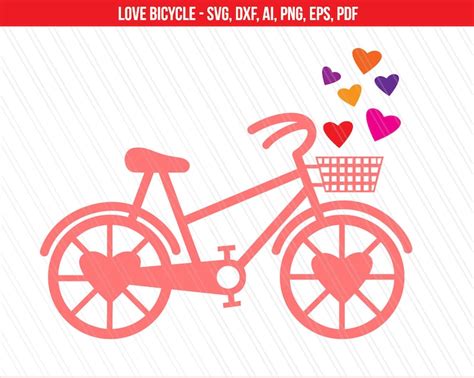Bicycle Svg Love Bicycle Heart Svg Dxf Cut File Valentine Etsy