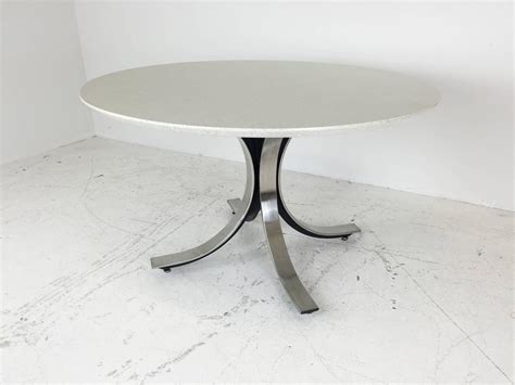 Our collection of white dining tables and black dining tables make for an artful arrangement. Four-Legged Chrome Base Round Dining Table with White ...